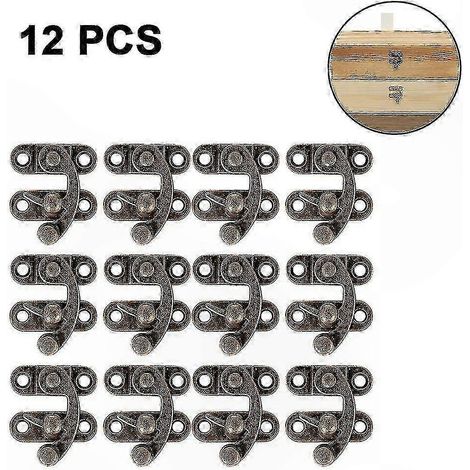 Coffret à bijoux en bois 12 pièces avec cadenas décoratifs - Cadenas à crochet à charnière droite, idéal pour ranger et organiser vos créations. (1/5)