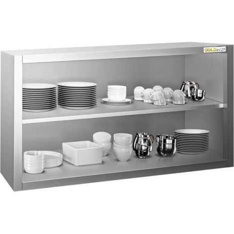 Placard mural inox 1000x400 mm - Hauteur 650 mm ouvert PREMIUM - GOLDINOX (1/4)
