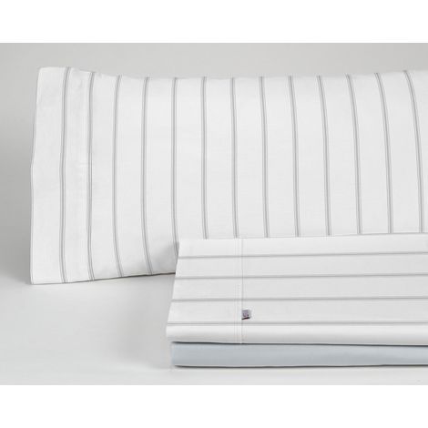 Juego de sábanas de algodón Rita color perla. Cama de 150 cm. 3 piezas (1/5)