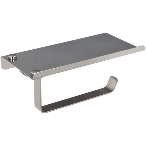 Porte-rouleau Maurer avec étagère mobile autocollante/vis. Couleur inox (1/5)