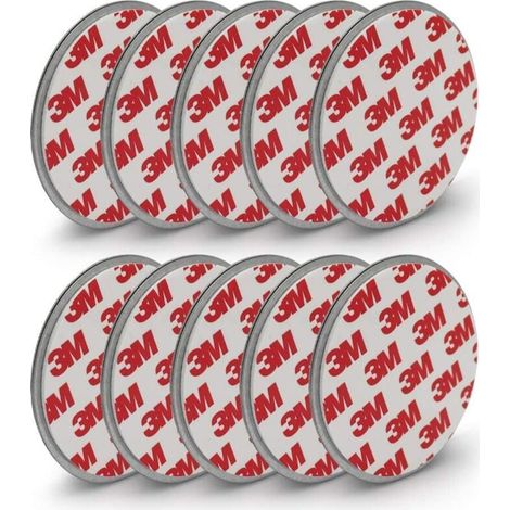 Support magnétique pour détecteur de fumée de 70 mm de diamètre - Lot de 10 - Tampons adhésifs 3M avec support magnétique pour une fixation facile sans Perçage ni vis - Autocollant pour tous les détec