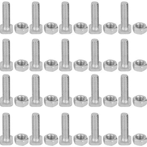 Lot de 20 boulons M6x22 22 mm et écrous M6 en aluminium, Accessoire de quincaillerie pour Fournitures de serre (1/5)