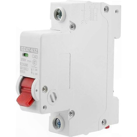 Disjoncteur miniature 40A 1P avec protection différentielle, interrupteur pneumatique pour sécurité électrique, dispositif anti-fuite, adapté aux circuits domestiques et industriels, norme CE, robuste (1/5)