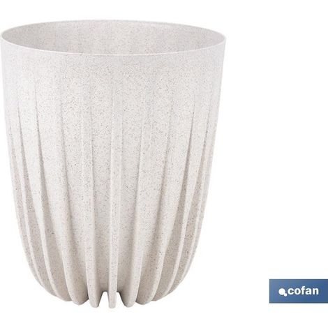 Weißer Topf mit Drainagefilter gestreift WPC Ø 190 x 226 mm 2,4 L (1/4)