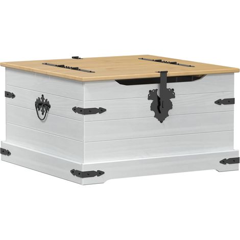 Caja de almacenamiento 78 x 78 x 45 cm Madera de pino macizo vidaXL