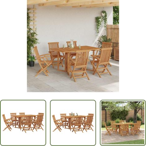 Gartenstühle -  Garten Essgruppe 7 pcs Braun Massivholz Teak (1/5)