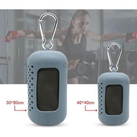 Serviettes de sport Fitness - Lot de 2 - Séchage rapide - Gris (1/4)