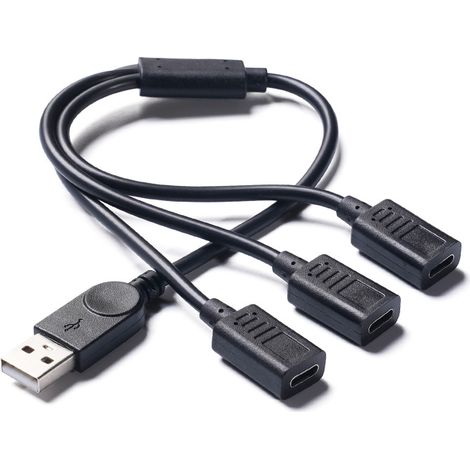 Straight male USB connector, Type-C female to 3 hub data cable, 3A current, supports SIM card charging cable. (1/4)