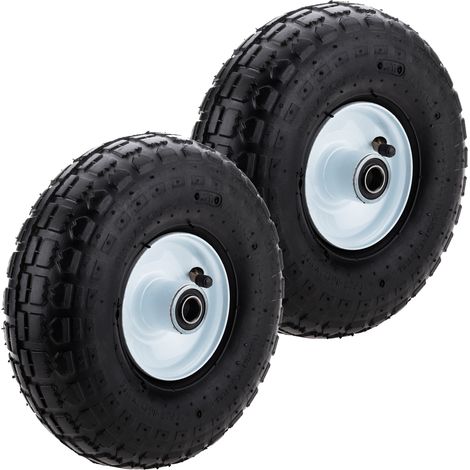 PrimeMatik - Roue de brouette pneumatique 2-pack 136 Kg 10x3,5" 254x89 mm pour charettes chariots et plates-formes de transport (1/5)