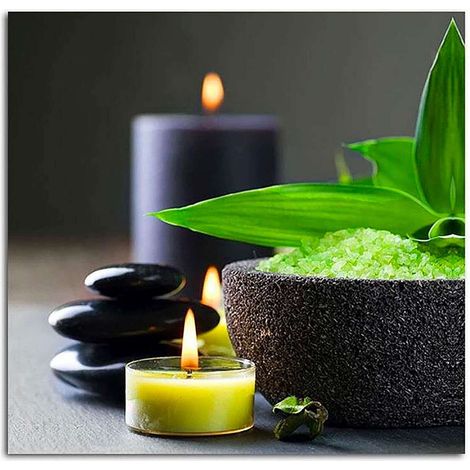 Tableau bougies zen - 20 x 20 cm (1/4)