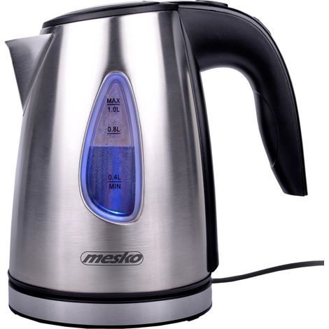 Mesko MS1351 Hervidor Agua Eléctrico 1 Litro Acero Inoxidable, sin BPA, Inalámbrico, Apagado Automático 1630W Acero Inoxidable (1/5)