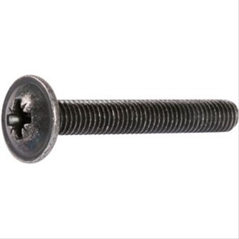 Vis penture tête ronde acier noir 6x25mm