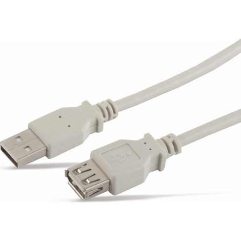 Câble rallonge USB2.0 S-IMPULS, A/A, 0,3 m, blanc