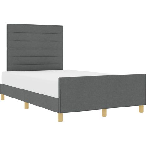 Maison Exclusive - Cadre de lit avec tête de lit Gris foncé 160 x 200 cm tissu (1/5)