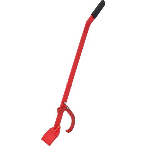 Fällheber mit Wendehaken Stahl 115 cm lang Zahnplatte 10 cm breit rutschfester Griff Fällhilfe rot (1/5)