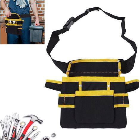 Sac banane pour électricien, sac à outils de rangement de grande capacité, sac à outils imperméable en tissu Oxford portable avec ceinture réglable (1/5)