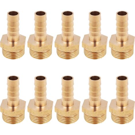 10 pièces tuyau robinet connecteur laiton buse raccord mâle adaptateur pour étang piscine adaptateurs 3/8 8mm (1/5)