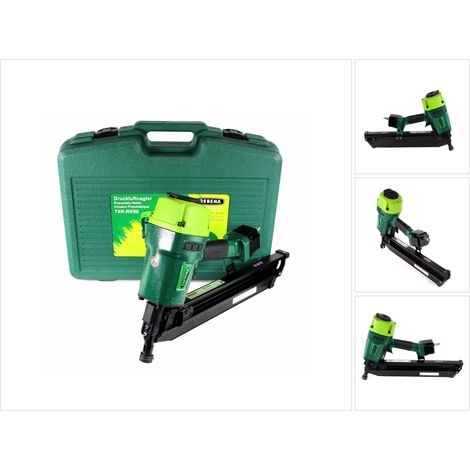 Prebena 7XR-RK90 clavadora neumática clavadora de tiras 4-7 bar en maletín de transporte + gafas de seguridad (1/5)