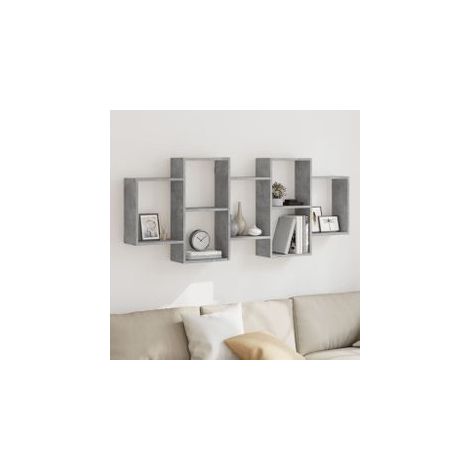 Étagère murale gris béton 159x18x65 bois d'ingénierie (1/5)