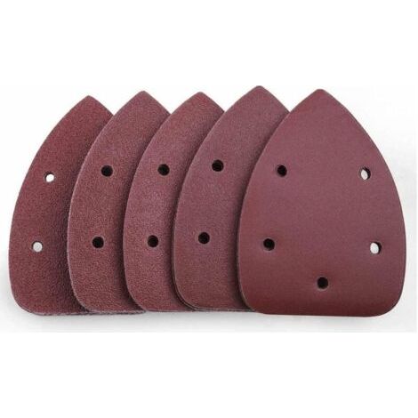 Lot de 50 feuilles abrasives pour ponceuse à souris – Assortiment grains 40/60/80/100/240 – 140mm x 90mm – Oxyde d'aluminium – Tacklife (1/5)