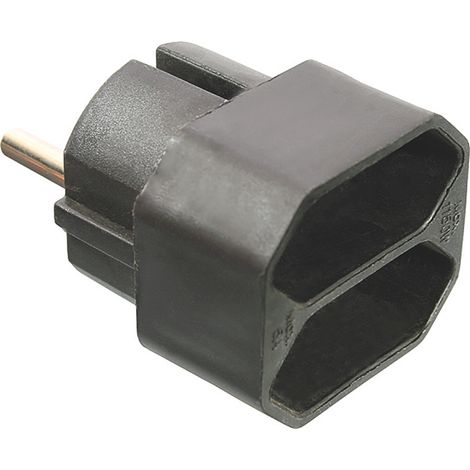 2-fach Eurostecker Eurosteckdose schwarz 230V 16A IP20