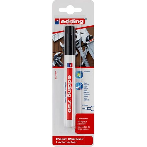 Rotulador permanente con punta redonda intercambiable de 2 a 4 mm – Tinta de bajo olor, resistente al agua y a la luz – Para metal, vidrio y plástico A382772