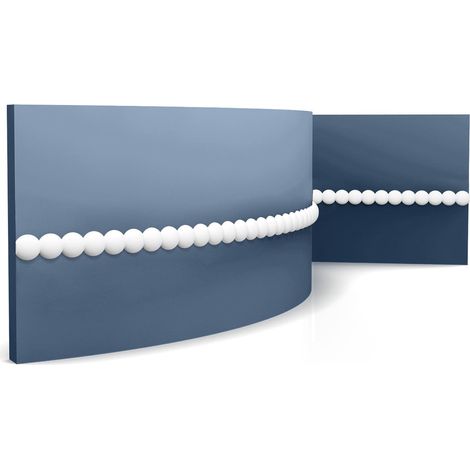 Moldura para pared Orac Decor P9904F PEARL Friso Moldura flexible Elemento decorativo Cornisa Perfil de estuco Moldura decorativa estilo Art déco blanco 2 m (1/5)