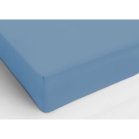 Lenzuolo Sotto Con Angoli In Cotone In Tinta Unita Colore Azzurro C.N., misuraFrancesecoloreAzzurro