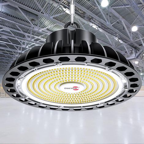 Éclairage LED de salle 200 W - Projecteur LED 28000 lm - Étanche IP65 - Lampe industrielle - Pour atelier, garage, entrepôt - 5500 K - Blanc froid (1/5)