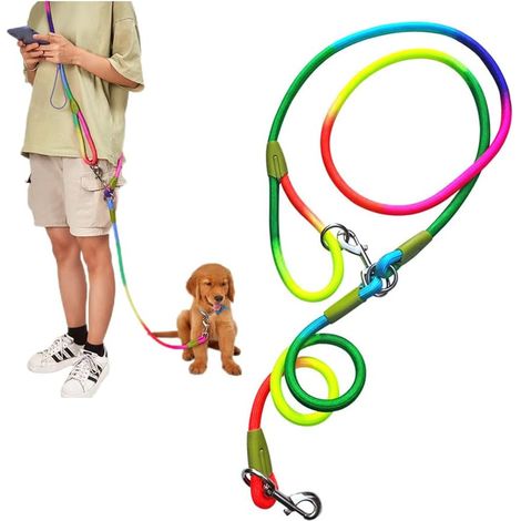 1 Laisse Mains Libres, Nylon Réfléchissant, Boucle Métal 360°, Réglable, Course à Pied Chien