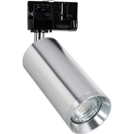 Faretto Portalampada Binario Trifase Quarzo per Lampadina GU10  Argento