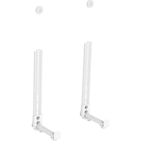 Supporto universale per soundbar con base antiscivolo compatibile con soundbar da 4 a 18 cm di profondità, la soundbar può essere montata sotto o sopra la tv, bianco (1/2)