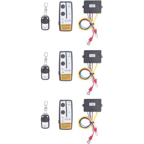 Contrleur de treuil électrique universel à télécommande sans fil 3 pièces avec 3 récepteurs 3 clés à distance (1/5)