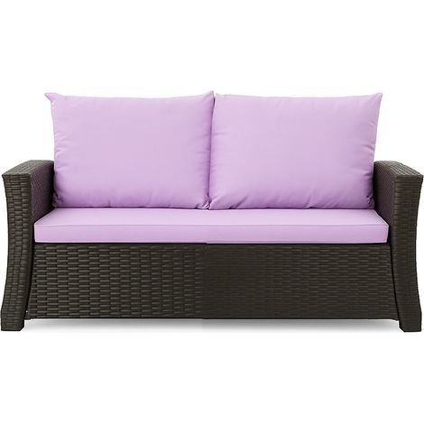 Coussins de canapé meubles de jardin en résine tressée Violet, Coussins balançoire d'extérieur 100x60x50cm Coussin pour banquette 2 places mix