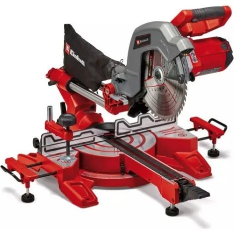 Einhell 4300385 TC-SM 254 Troncatrice Radiale 1900W lama 254mm laser base girevole testa inclinabile colore Rosso (1/5)
