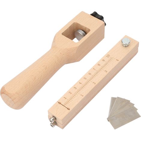 Bracelet en cuir réglable pour découpe artisanale - Sangle à bois avec outil de coupe manuelle (1/5)