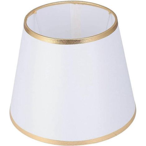 Abat-jour cylindrique en tissu anti-poussière, blanc, pour lampe de table, lampadaire ou lustre, idéal pour la maison ou le bureau. (1/5)
