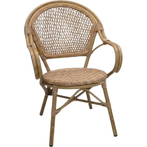 Fauteuil VITTORIA en Rotin tressage nylon style naturel pour extérieur