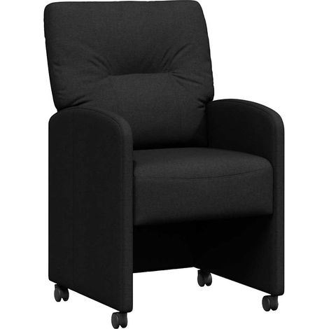 Maison Exclusive - Esszimmerstühle mit Rollen 2 pcs Schwarz 57 x