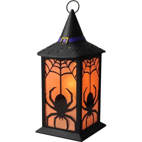 TrendLine LED Laterne 32 cm batteriebetrieben warmweiß schwarz-orange