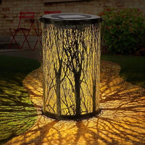 Lanterne Solaire - Jardin Extérieur - IP44 - Fer - LED - 6 à 8 H Autonomie - Noir - 1 Pièce (1/5)