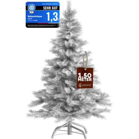 CASARIA® Weihnachtsbaum künstlich 140 150 180 240 cm dichte Spitzen schneller Aufbau Metallständer wie echt schwer entflammbar Tannenbaum  Weiß 150cm