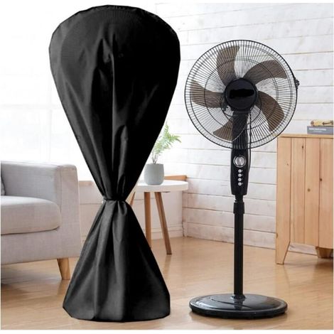 Housse de ventilateur électrique étanche anti poussière et anti humidité avec Velcro pour intérieur ou extérieur, noir
