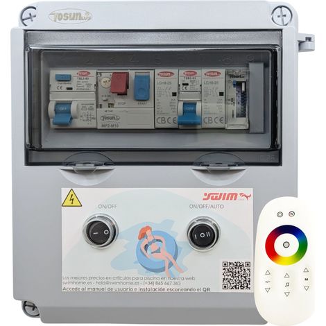 Cuadro eléctrico Piscina 60W 12VDC 1CV WiFi, Contacto para Clorador