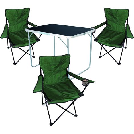 4-tlg Campingsessel Grün + Campingtisch-MMC330870B+3xMPO2432 (1/4)