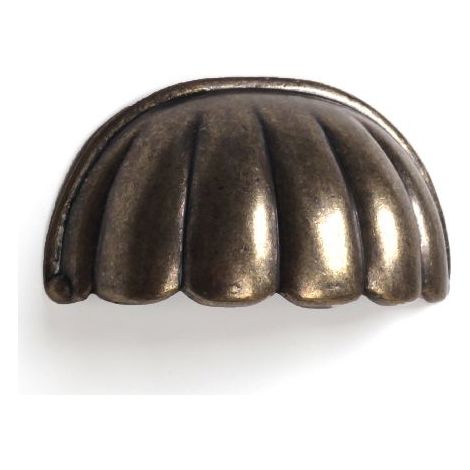 Asa-concha en zamak con acabado cuero, dimensiones: 52x31x21mm, entrepuntos: 32mm - (1/2)