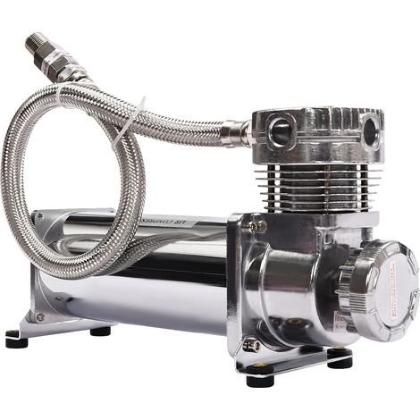 Compresseur d'air, Pompe à air de suspension, 200PSI, Fonctionnalité portable à haute pression, Argent (1/2)
