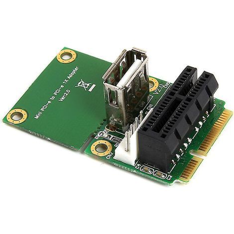 Carte d'extension Mini Half PCI-e vers PCI-e, carte adaptateur PCI-e 1x vers PCI-e 4 broches USB 2.0 (1/4)