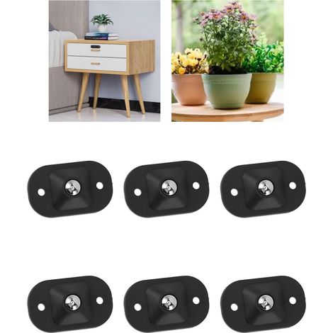 12 Mini-Lenkrollen mit Griff, 360° drehbar, ABS-Edelstahl, Tragkraft 30 kg, Selbstmontage für Haushaltsgegenstände (1/5)