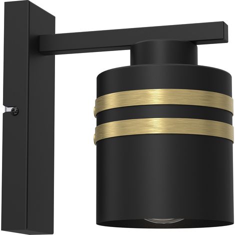 Applique murale noire mat laiton Scot E27 15W Luminex
